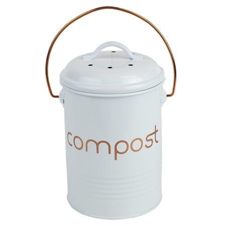 HOME BASICS Grove Compact Countertop Compost Bin, White CS45933